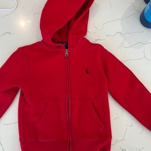 Ralph Lauren red full zip hoodie, size 4T